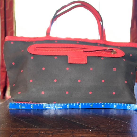 Kate Spade Red Coral and Brown Polka Dot Tote Bag - Picture 1 of 9